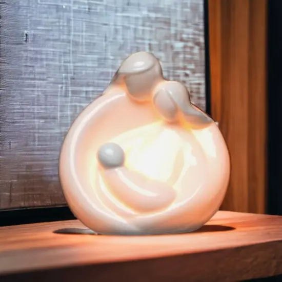 Ceramic Family Scene Plug-In Night Light, Bedroom Decor, Home Decor, Gift for Her, Gift for Mom {1}