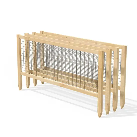4 Pack Cedar Garden Trellis Set 45 x 23.5 Inch Garden Fence Panels {1}