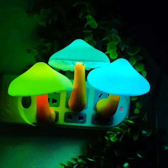 2 Pack LED Night Light Plug in Lamp 7-Color Changing {2}