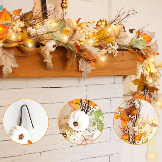 6Ft Autumn Maples Leaf Pumpkin Berry Garlands {5}