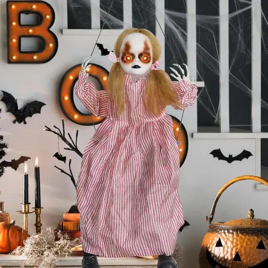 Girl Sitting on Swing Halloween Hanging Ghost Props - Girl In Pink Skirt {4}