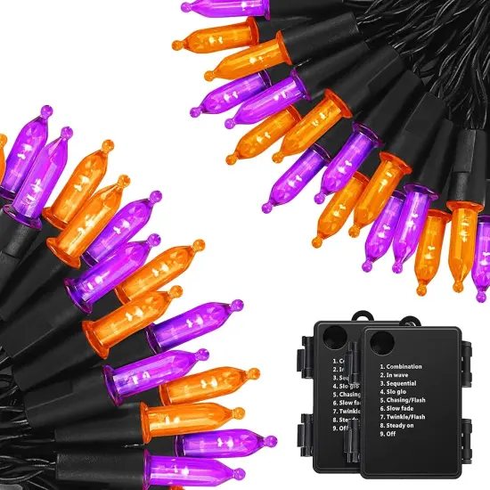 2 Set - Mini String Light for Halloween (Orange&Purple) {1}