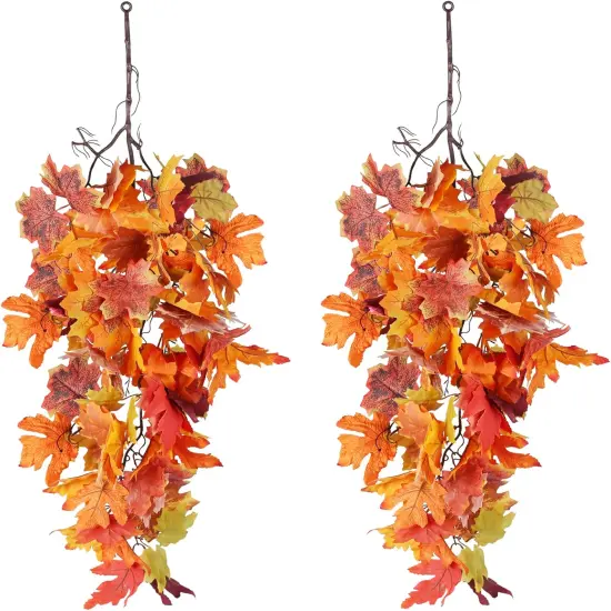 2 pcs Artificial Hanging Maple Leaves Plants {1}