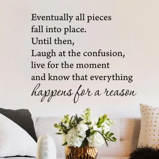 Eventually All Pieces Fall into Place Inspirational Quotes Wall Decals,22&times;19In {2}