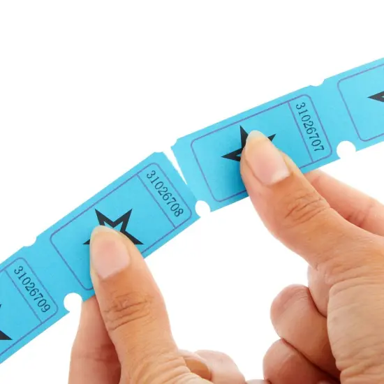 2000-Count Numbered Blue Star Raffle Tickets, Single Ticket Roll for Party Events, Prize Reward, Fundraiser Drawing, Carnival, Giveaways, School Classroom Supplies (2x1 in) {5}