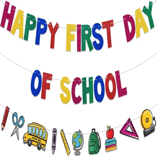 Happy First Day of School Banner {1}