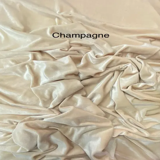 1 Yard Champagne Luxe Stretch Velvet Textile Silky Soft Flowing Fabric for Evening Wear, Cosplay & Tailored Apparel 58''/60" Wide {1}