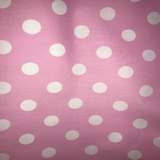 1 Yard Pink Poly Cotton Fabric with White Polka Dots 59/60 Inch Wide {1}