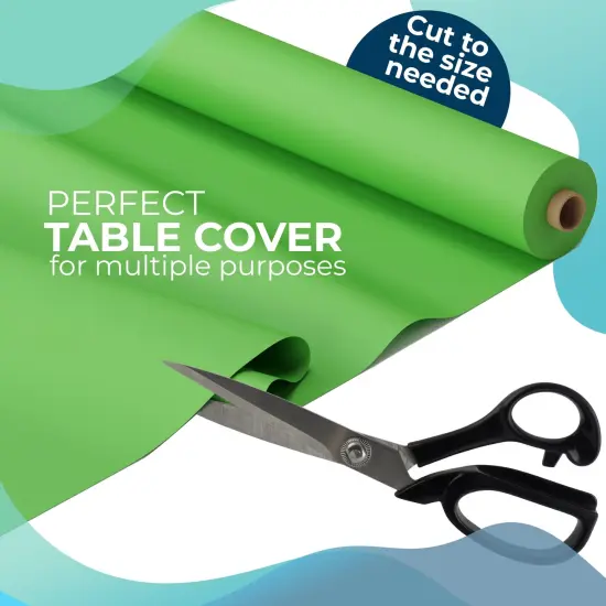 Exquisite Plastic Table Cover Roll &ndash; 40" x 100' Disposable Tablecloth Roll &ndash; Premium Thick 0.5 MIL Plastic Banquet Roll &ndash; Party Table Cover Roll for Events & Catering Lime Green {3}