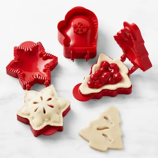 Dough Presser Pocket Pie Molds, Party Potluck Hand Pie Molds, Hand Pie Molds, Apple, Pumpkin And Acorn Shapes 3-Piece (Christmas Mince Pie Mold) {6}