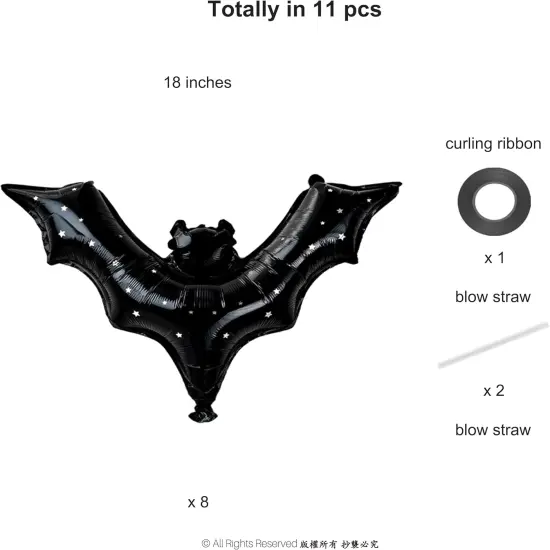 Bat Balloons Black Halloween Decorations {2}