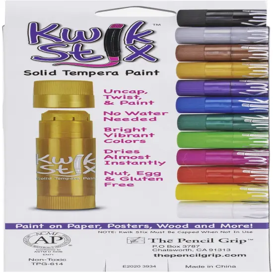 Kwik Stix Solid Tempera Paint Sticks 12/Pkg-Metalix Colors {3}