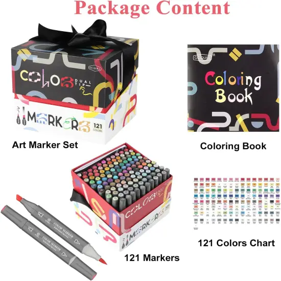 Alcohol Markers Brush Tip - 121 Colors Art Markers {4}