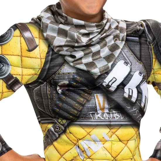 Apex Legends Mirage Costume, Video Game Inspired Muscle Padded Jumpsuit and Mask, Child Size Large (10-12) {4}