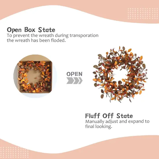 Artificial Fall Wreath with Olive Leaves & Berries {4}