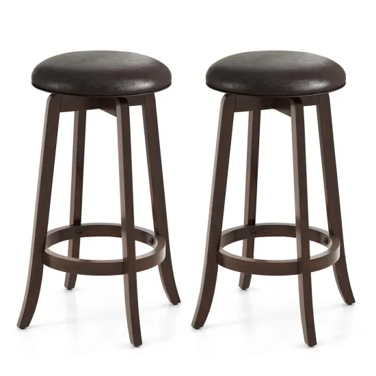 Costway 29" Counter Height Stools Set of 2/4 with 360&deg; Swivel Round Seat & Footrest {7}