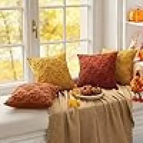 Hollow Maple Leaf Pattern Accent Pillow {5}