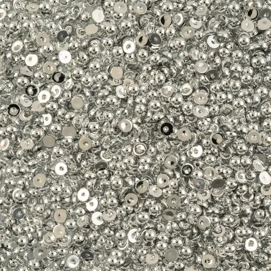 Crystal Lane DIY SS12(3mm) Plastic Pearl Flatback Rhinestones, 1850pcs Metallic Silver {1}