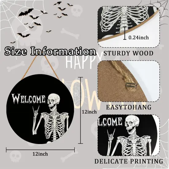 Halloween Skull Welcome Door Sign {4}