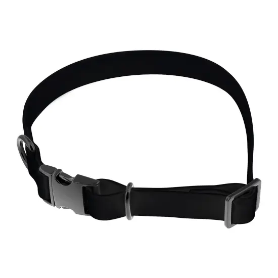 MiMu Small Silicone Dog Collar - Black 17in Stylish Dog Collar with Clasp Buckle {3}