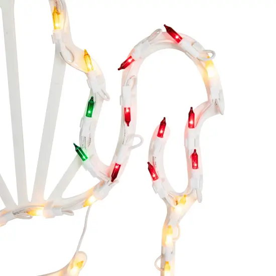 Northlight Lighted Turkey Thanksgiving Window Decoration &ndash; 18" - Multi-Color White {6}