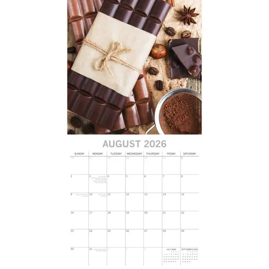 The Gifted Stationary 2026 Square Wall Calendar, Chocolate, 16-Month Food Theme Hanging Calendar with 180 Reminder Stickers, Month Planner for Home or Creative Spaces, 12x12 In Multicolor {3}