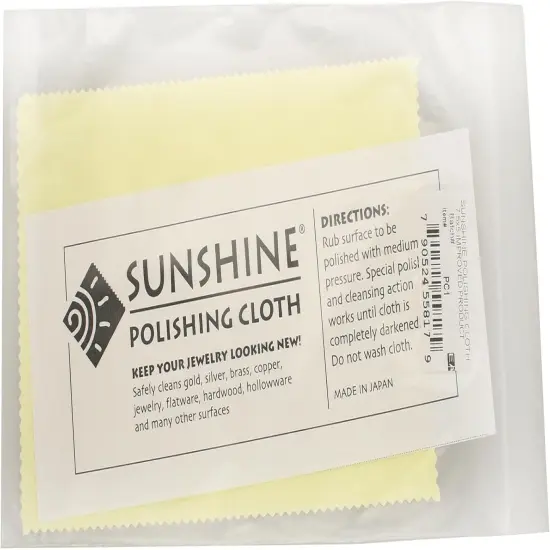Sunshine Polishing Cloth &ndash; Soft Yellow Cloth Cleans Jewelry, Gold, Silver, Brass, Copper and Metals &ndash; Leaves A Long-Lasting Luster, No Scratching, Non-Abrasive &ndash; 7.5 x 5 Inches {3}