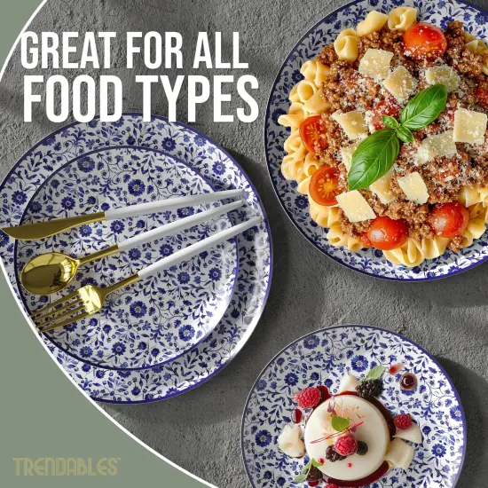 Earthtrends Heavy Duty Paper Plates for parties &ndash; Includes 8-Inch Paper Dessert Plates and 10-Inch Paper Dinner Plates &ndash; Disposable Floral Paper Plates for Parties, Weddings, Events, BBQs, Birthdays, Catering, Holidays &ndash; Elegant Tableware Set Florentine 32 {4}