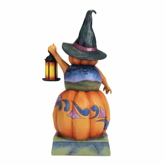 Jim Shore 9.25 In From Dusk Til Dawn Halloween Figurine , Lightweight Halloween Decor Halloween Scene Pumpkin Handcrafted Orange {2}