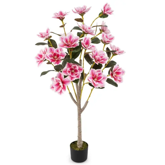 Costway 1/2 PCS 51" Artificial Magnolia Tree with Elegant PEVA Leaves Multi-branch Trunks {7}