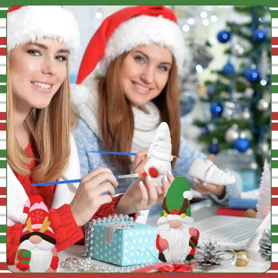 3 Pack Christmas Winter Gnome Ready to Paint Your Own Gnome Statues, {1}