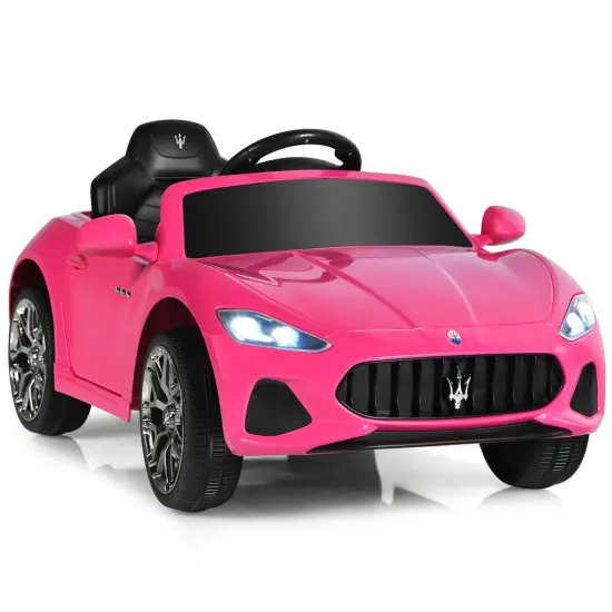 Costway 12V Kids Ride On Car Maserati GranCabrio Licensed w/ Remote Control& Lights Pink {5}