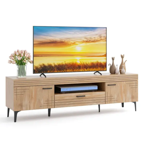 Costway TV Stand for 65 Inch TVs Modern Entertainment Center with Drawer 2 Storage Cabinets {1}
