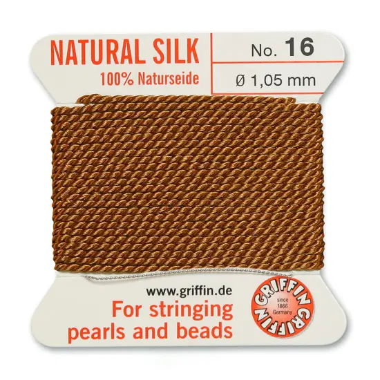 Size 16 Griffin Bead Cord 100% Natural Silk Cornelian {2}