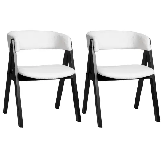 Costway Dining Chairs Set of 2/4 Mid-Century Upholstered Kitchen Armchairs with Padded Seat Black/Brown {7}