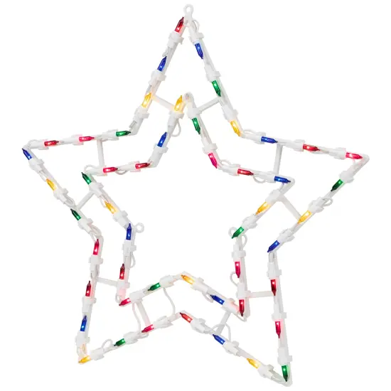 Northlight Lighted Star Christmas Window Silhouette Decoration - 16" - Multicolor Lights White {6}