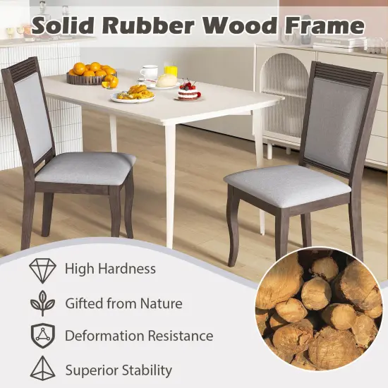 Costway 2PCS/4PCS Wood Dining Chairs with Rubber Wood Frame Padded Seat High Backrest {6}