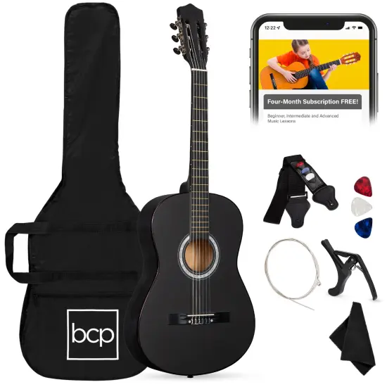 Best Choice Products 38in Beginner Acoustic Guitar Starter Kit w/ Gig Bag, Strap, Strings Natural {7}