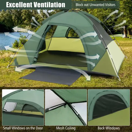 Costway 2-person Camping Tent Lightweight Outdoor Tent with Removable Rain Fly Carrying Bag {6}