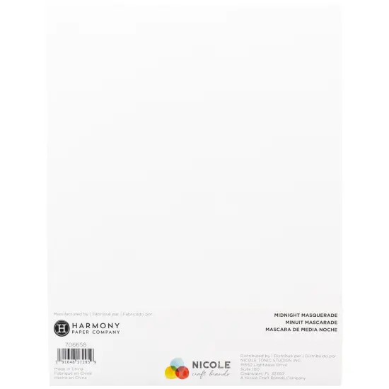 Harmony Diamond Chic Glitter Cardstock 8.5"X11" 20/Pkg-Midnight Masquerade {3}