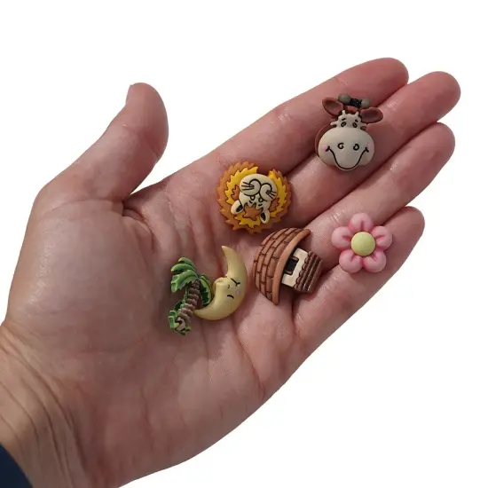 Zoo Animal Novelty Buttons: 50-Piece Assortment for Crafts, Sewing & DIY Projects with Lions, Elephants {5}