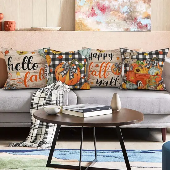 Fall Pillow Covers 18x18 Set {4}
