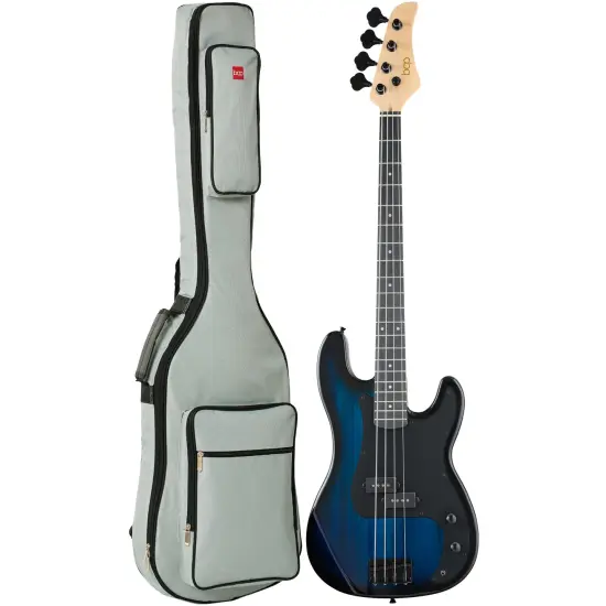 Best Choice Products Full Size Beginner 4-String Electric Guitar Bass Guitar w/ Padded Case Hollywood Blue/Black {1}