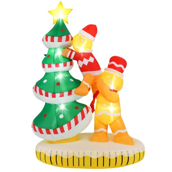 Costway 7 ft Inflatable Christmas Tree with 7Internal LED Lights & Built-in Fan for Yard {2}