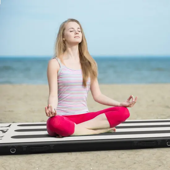 Goplus 10FT TumblingInflatable Gymnastics Tumbling Mat w/ Pump Pink\Black\Green\Navy {3}