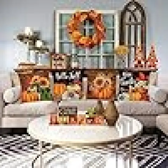 Autumn Harvest Sunflower Decorative Cushion Covers {5}