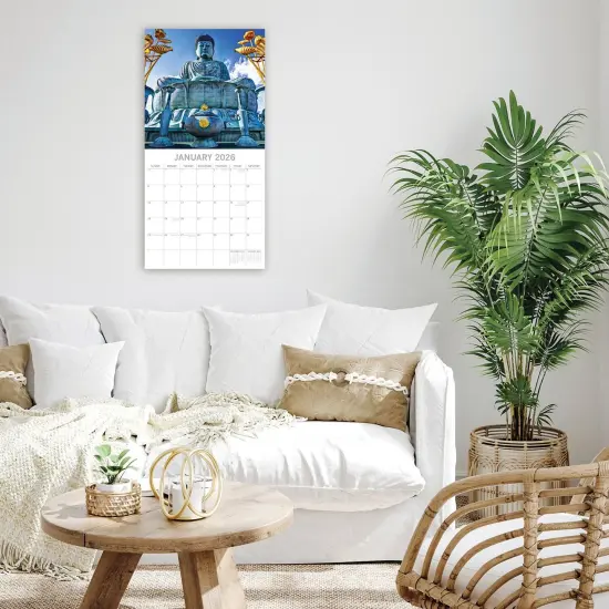 The Gifted Stationary 2026 Square Wall Calendar, Japan, 16-Month Passport Collection Theme Hanging Calendar with 180 Reminder Stickers, Month Planner for Home, or Creative Spaces, 12x12 In Multicolor {2}