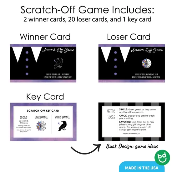 Big Dot of Happiness Goth Girl Party Game Scratch Off Cards, Fun Activity for Kids, Halloween or Gothic Birthday Party Game for Girls - 22 Count {5}