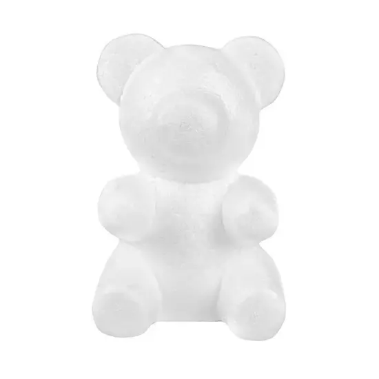 2 White 7" STYROFOAM BEAR 3D Animal Model DIY Craft Decoration Party Supplies {1}