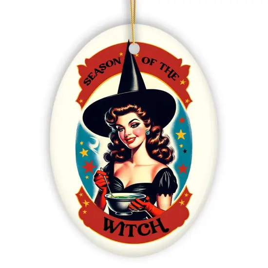 Wickedly Glamorous Season of the Witch Ornament, Retro Style Halloween Tree Decor and Keepsake {7}
